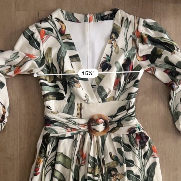 PatBo Hi-Lo Tropical Romper Dress - Size 6 - White and Green - Picture 13 of 14